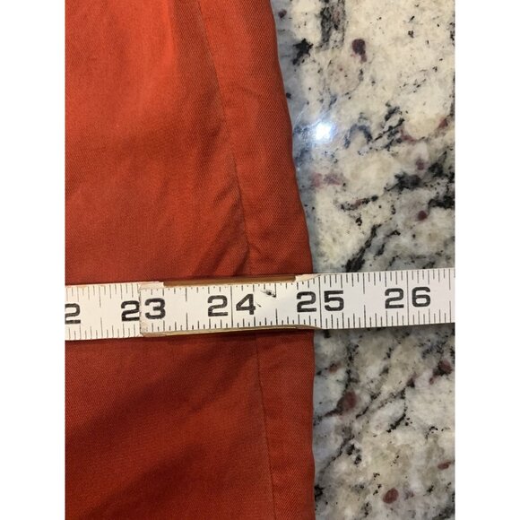 VTG Ellen Tracy Silk Blouse Size 6 Orange Long Sleeve - Picture 7 of 9